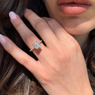 1.80CT Cushion Pave Moissanite Diamond Hidden Halo Engagement Ring