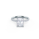 2.0CT Radiant Cut Moissanite Classic Pave Diamond Engagement Ring