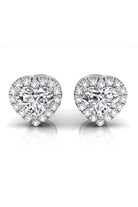 Heart Cut Moissanite Diamond Halo Stud Earrings for Women