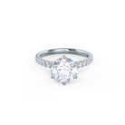 2.0CT Round Brilliant Cut Moissanite Pave Diamond Engagement Ring