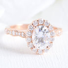 1.50CT Oval Halo Moissanite Diamond Vintage Pave Engagement Ring In Solid Gold