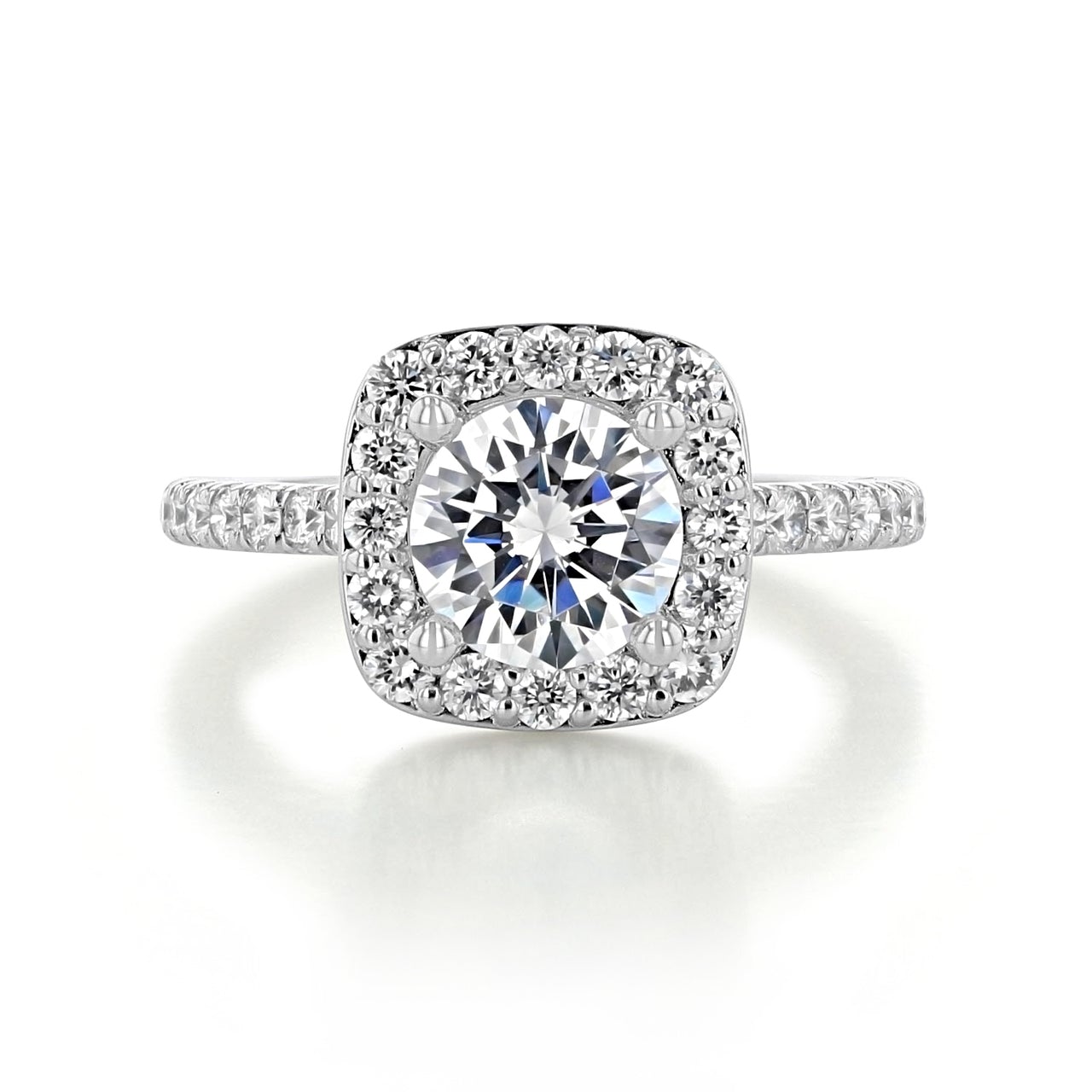1.20CT Round Halo Moissanite Diamond Pave Engagement Ring For Her 