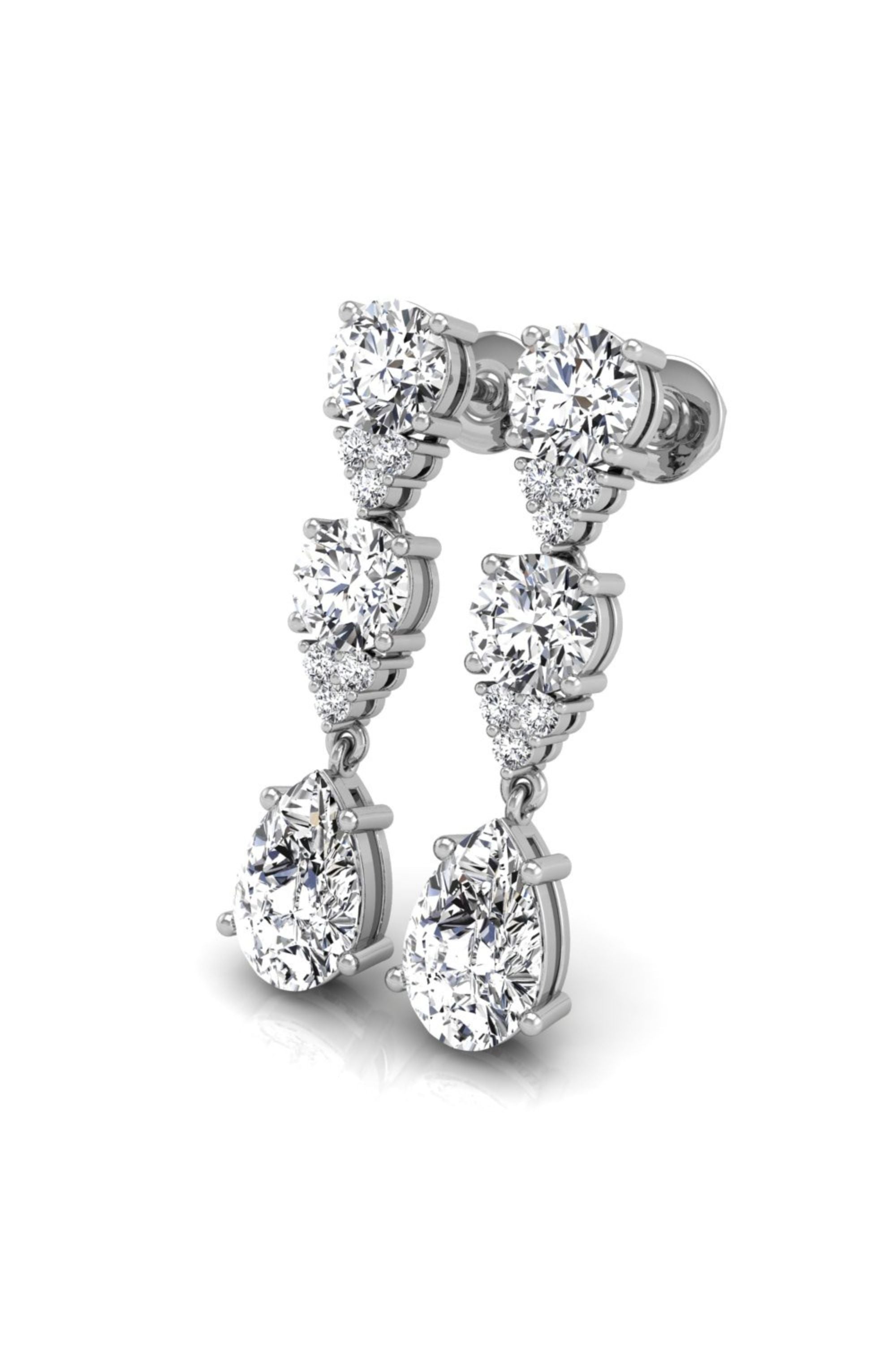 Pear Drop Diamond Moissanite Earrings for Women