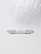 Round Cut Moissanite Petite Pave Diamond Wedding Band for Women