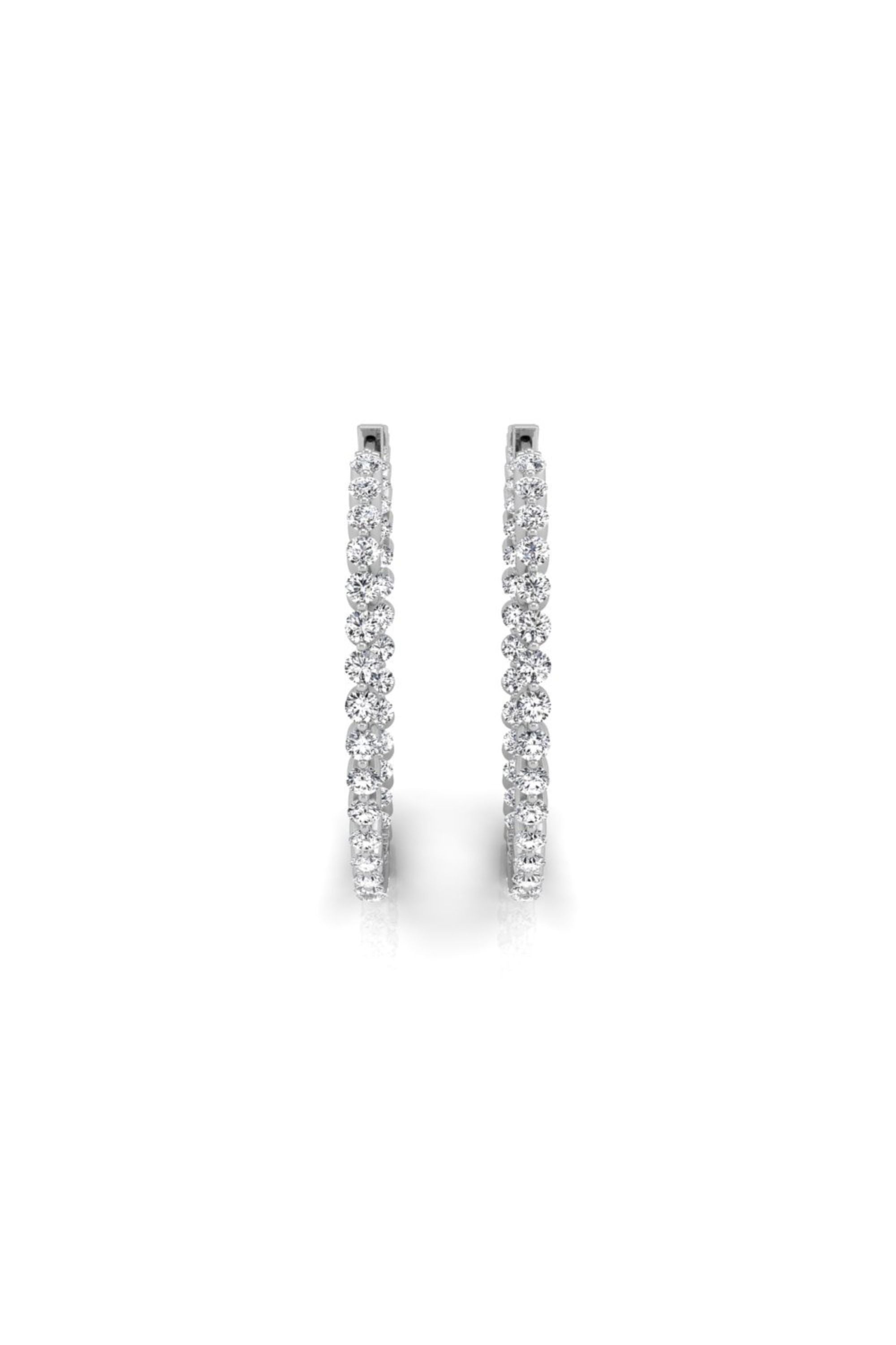 0.32Ct Round Cut Moissanite Hoops Diamond Earrings for Women