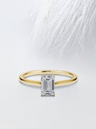 Emerald Cut Diamond Hidden Halo Moissanite Engagement Ring For Women