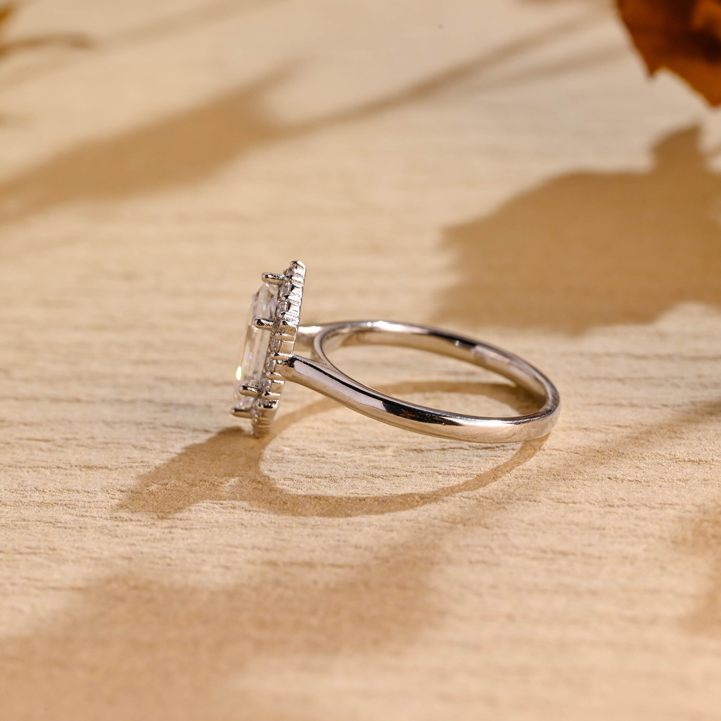 Hexagon Moissanite Engagement Ring