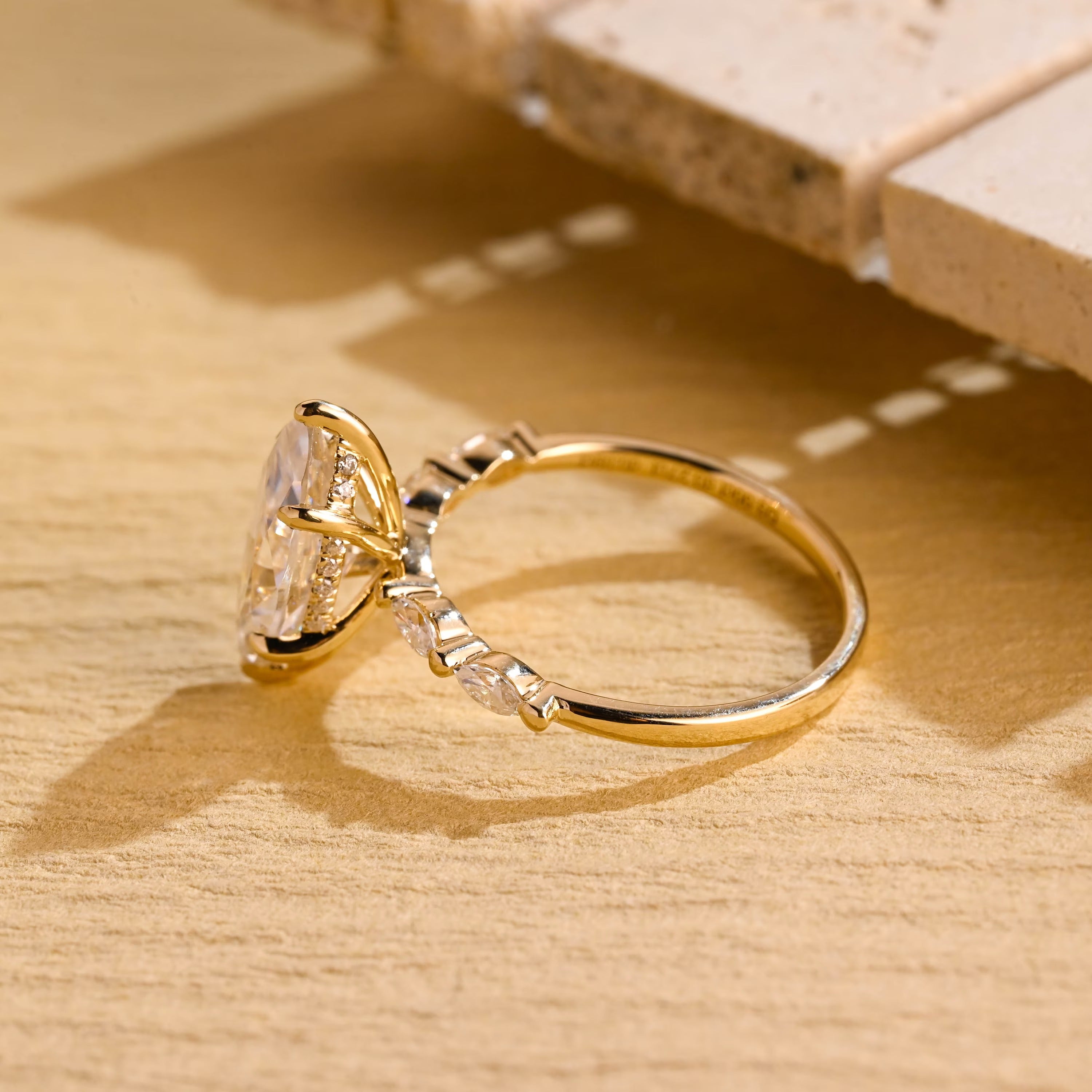 1 Carat Marquise Moissanite Ring