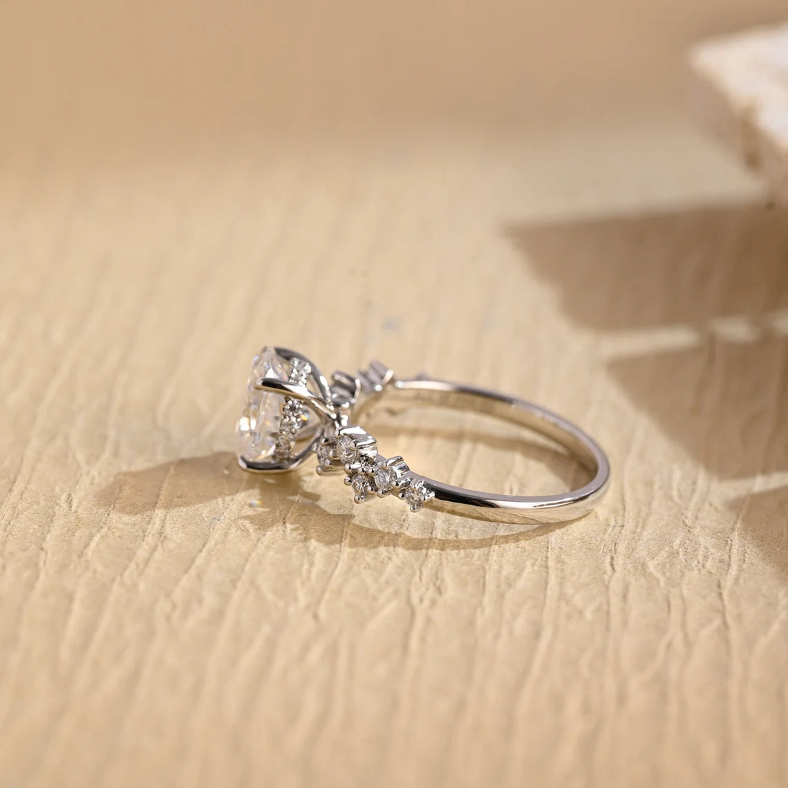1 Carat Oval Moissanite Engagement Ring