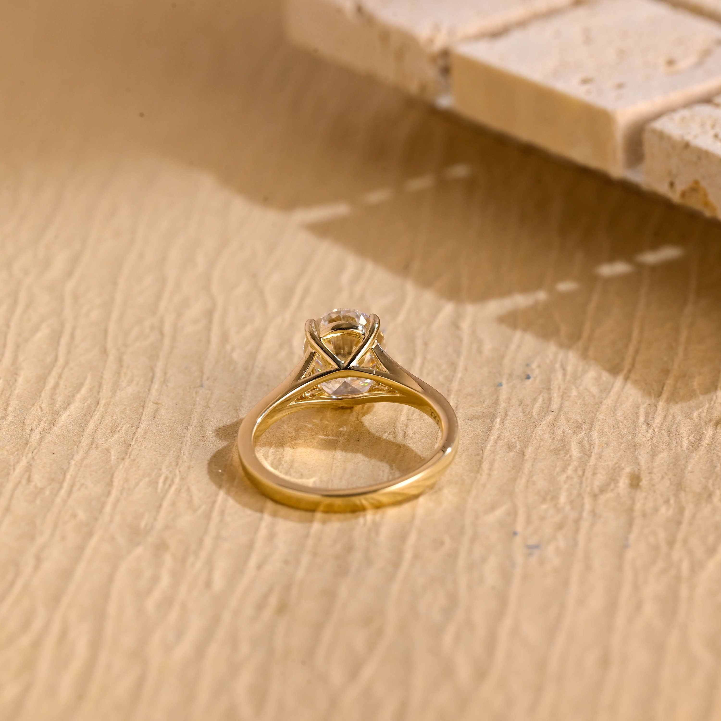 1 Carat Oval Moissanite Engagement Ring