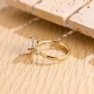 1 Carat Oval Moissanite Engagement Ring