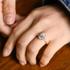 Oval Cut Cluster Engagement Ring