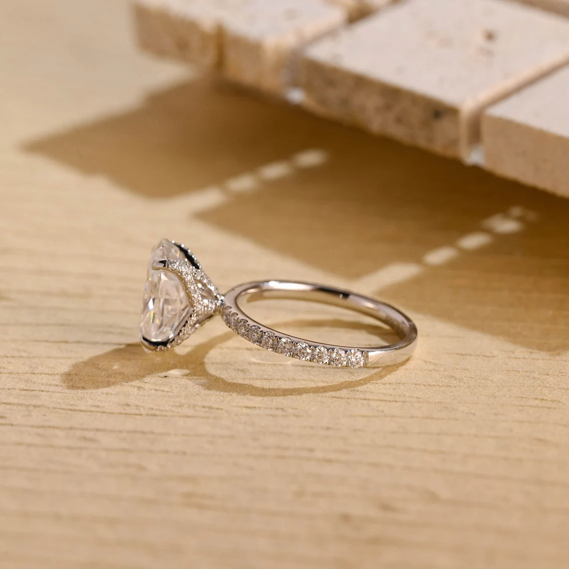 Oval Cut Moissanite Engagement Ring