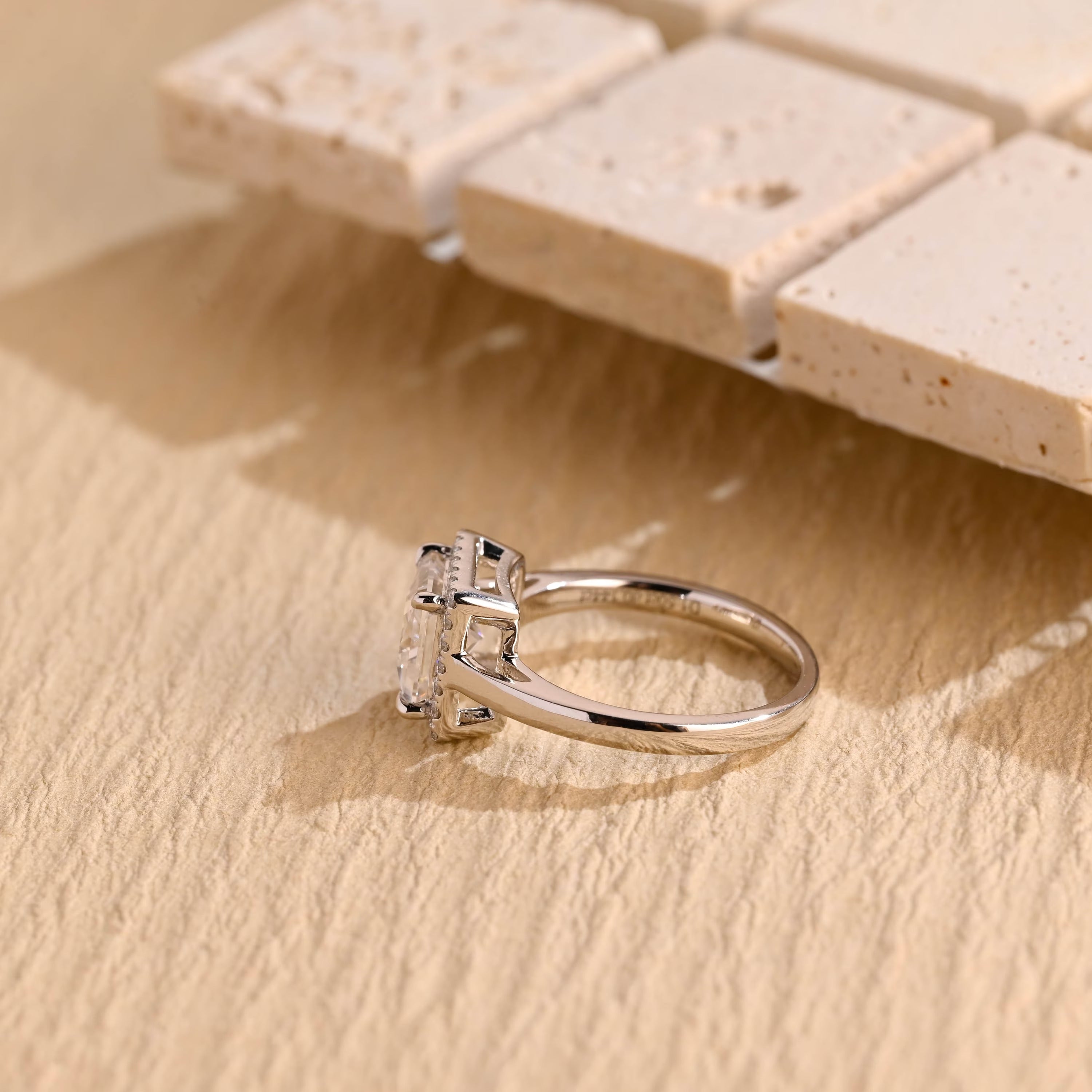 Princess Cut Moissanite Engagement Ring