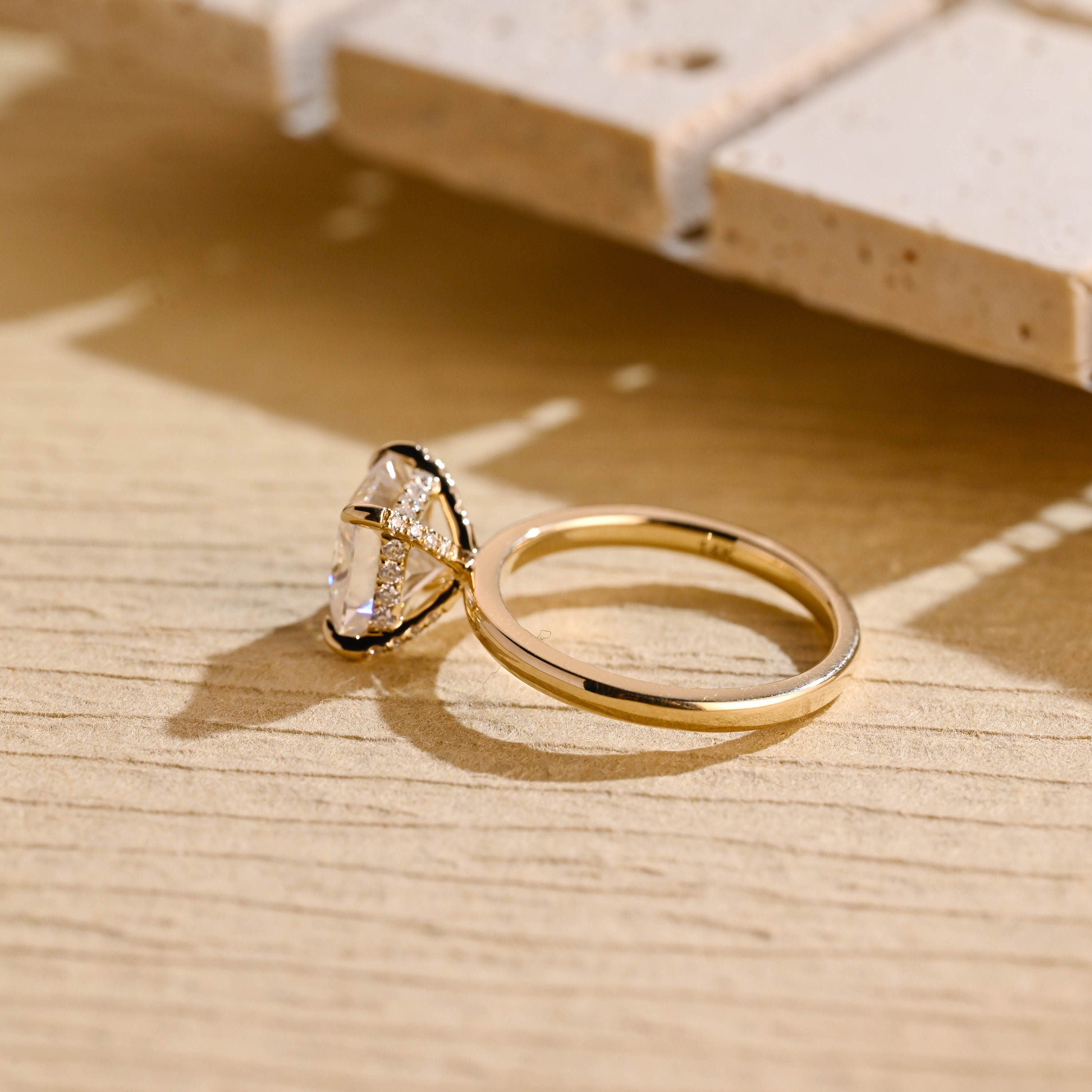 1 Carat Princess Moissanite Engagement Ring
