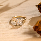 radiant cut bezel moissanite engagement ring
