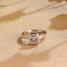 radiant cut bezel moissanite engagement ring
