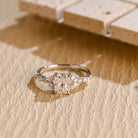 radiant cut cluster moissanite engagement ring