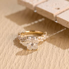 radiant cut cluster moissanite engagement ring