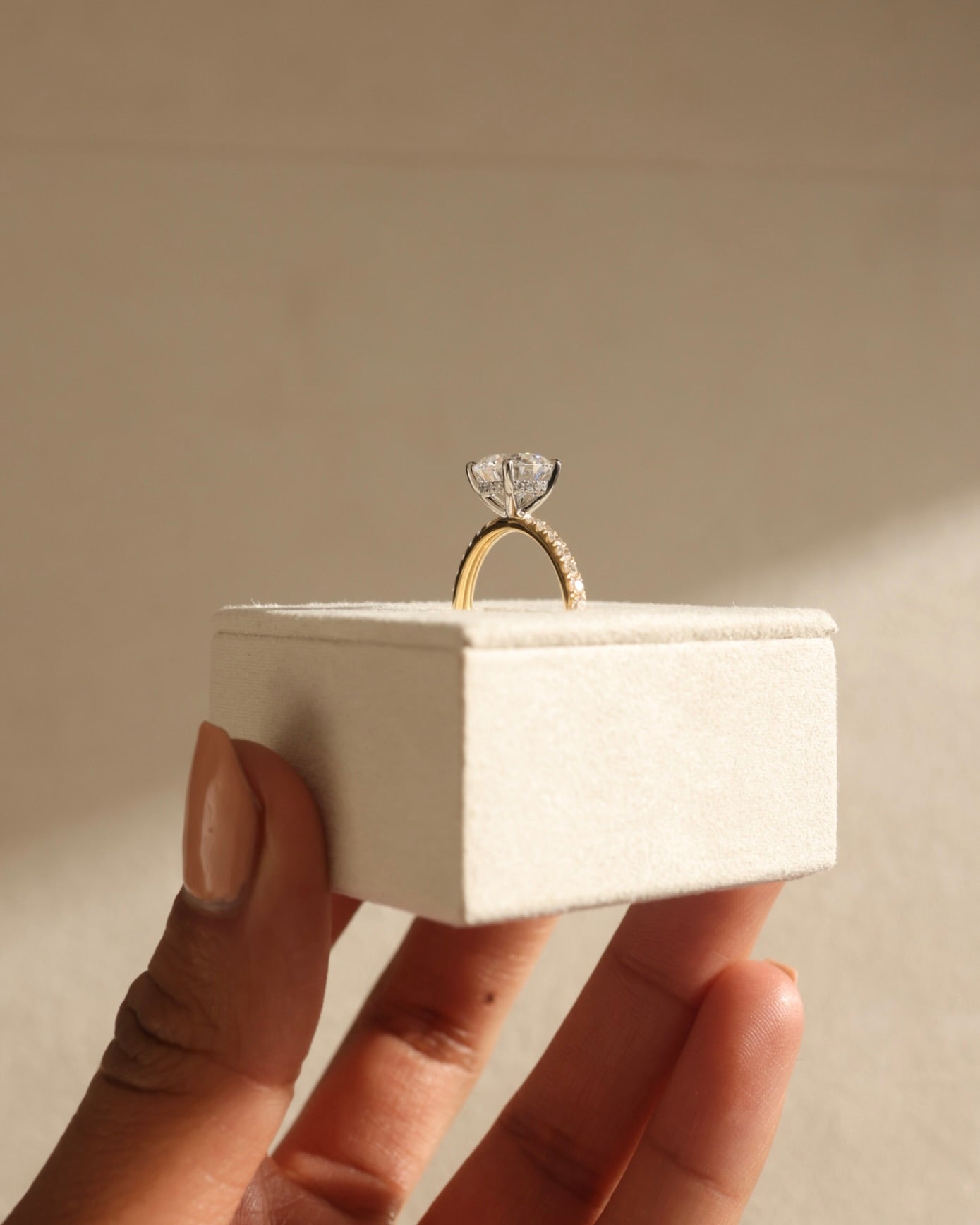 Diamond Pave Moissanite Engagement Ring