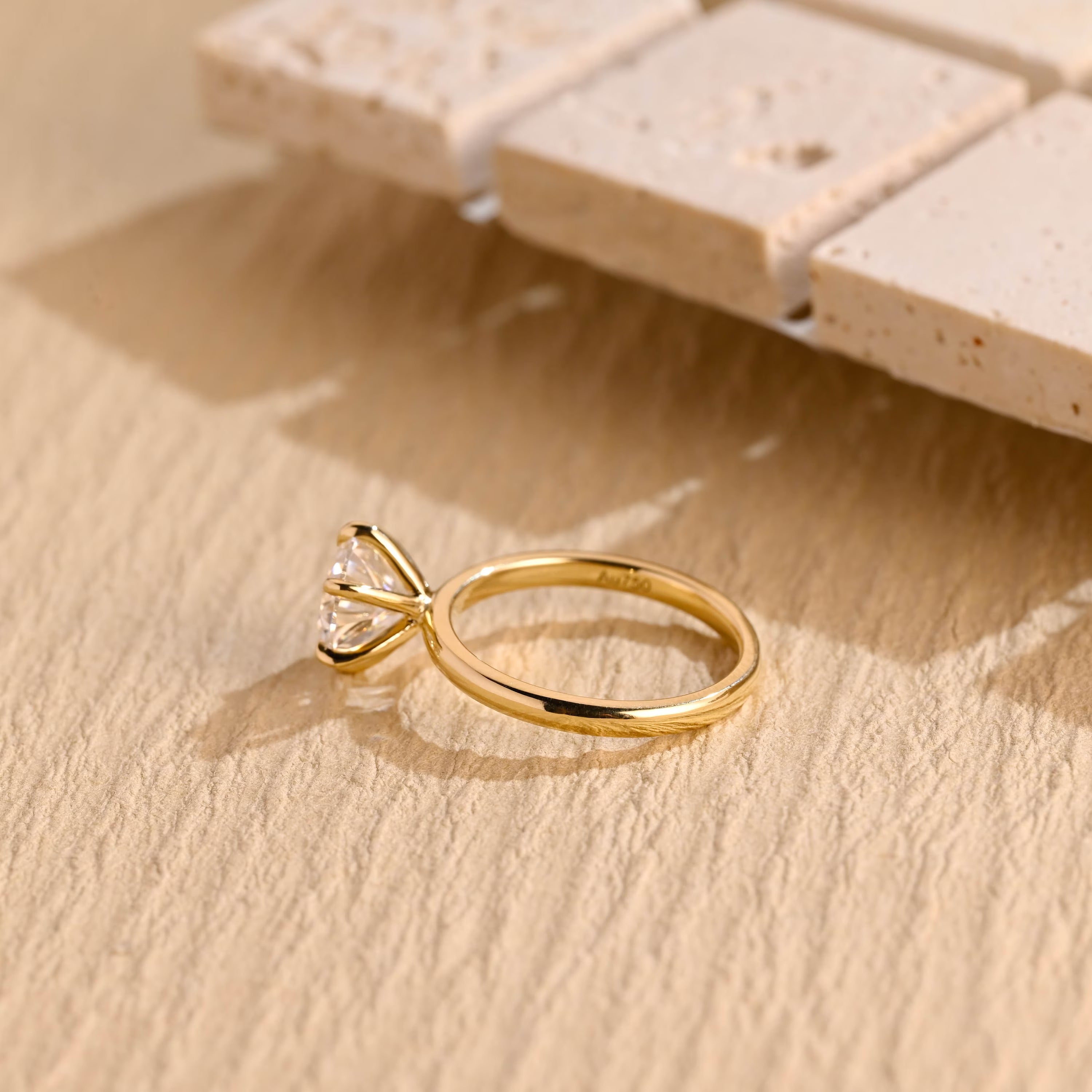 Round Solitaire Moissanite Ring