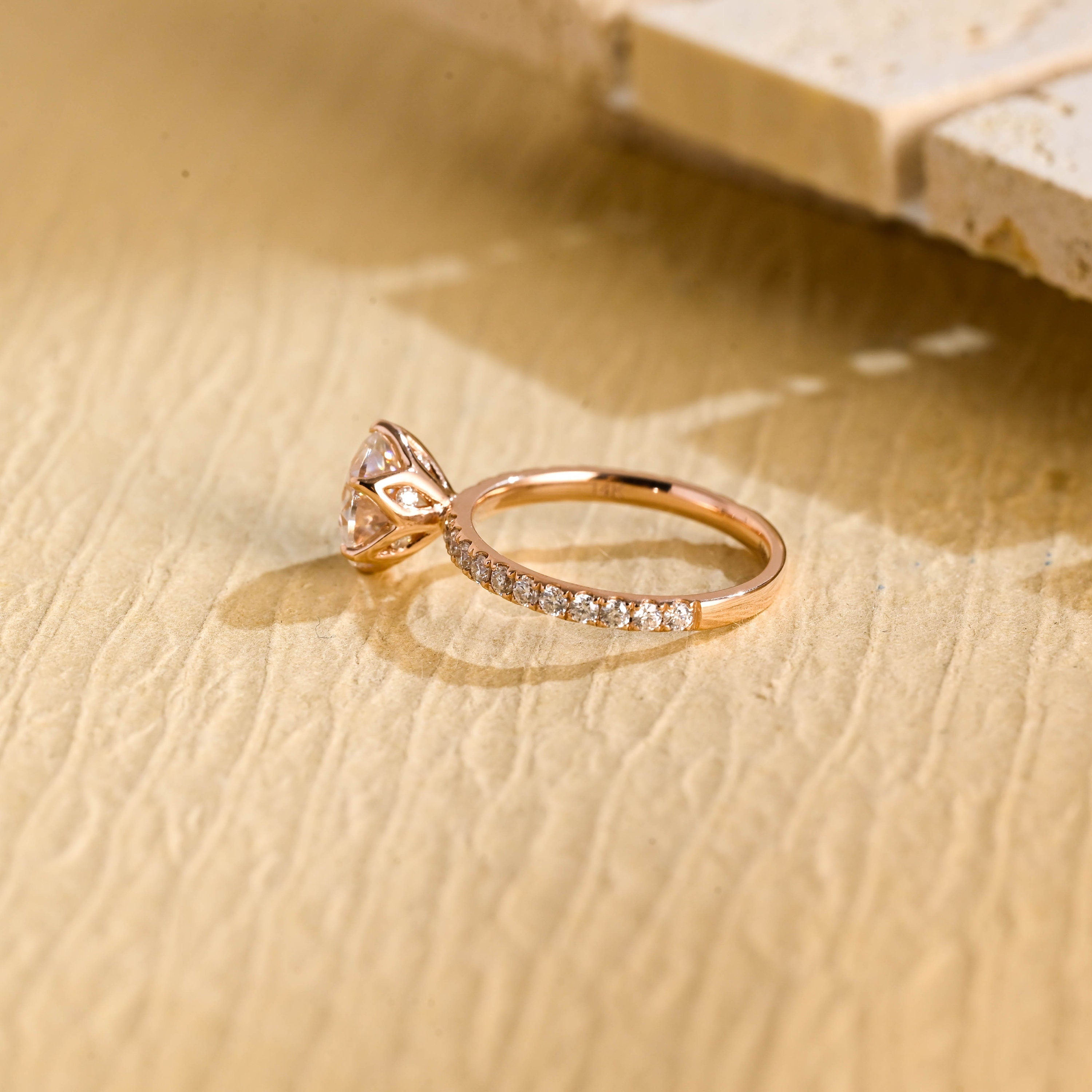 Pave Moissanite Engagement Ring