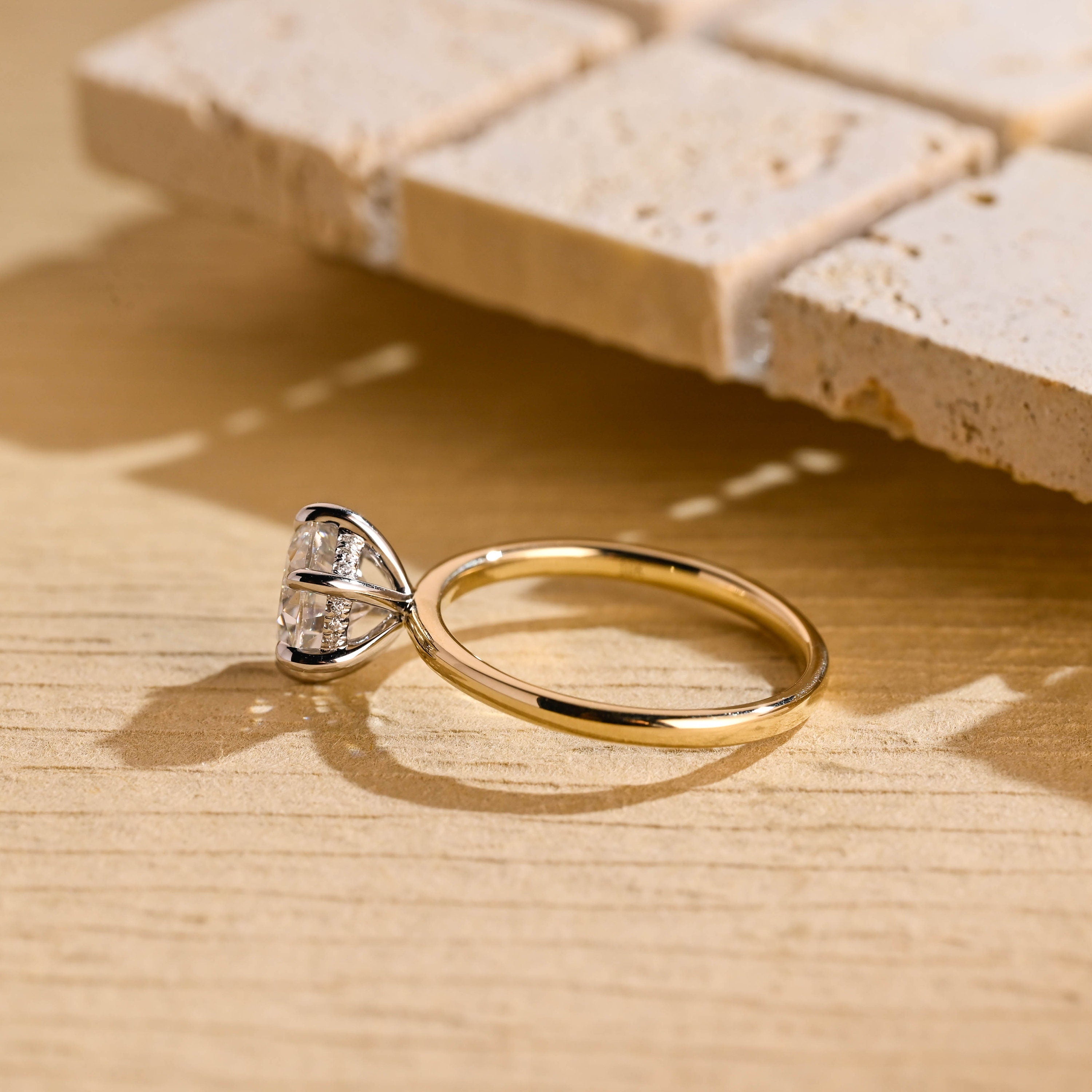 Hidden Halo Solitaire Ring