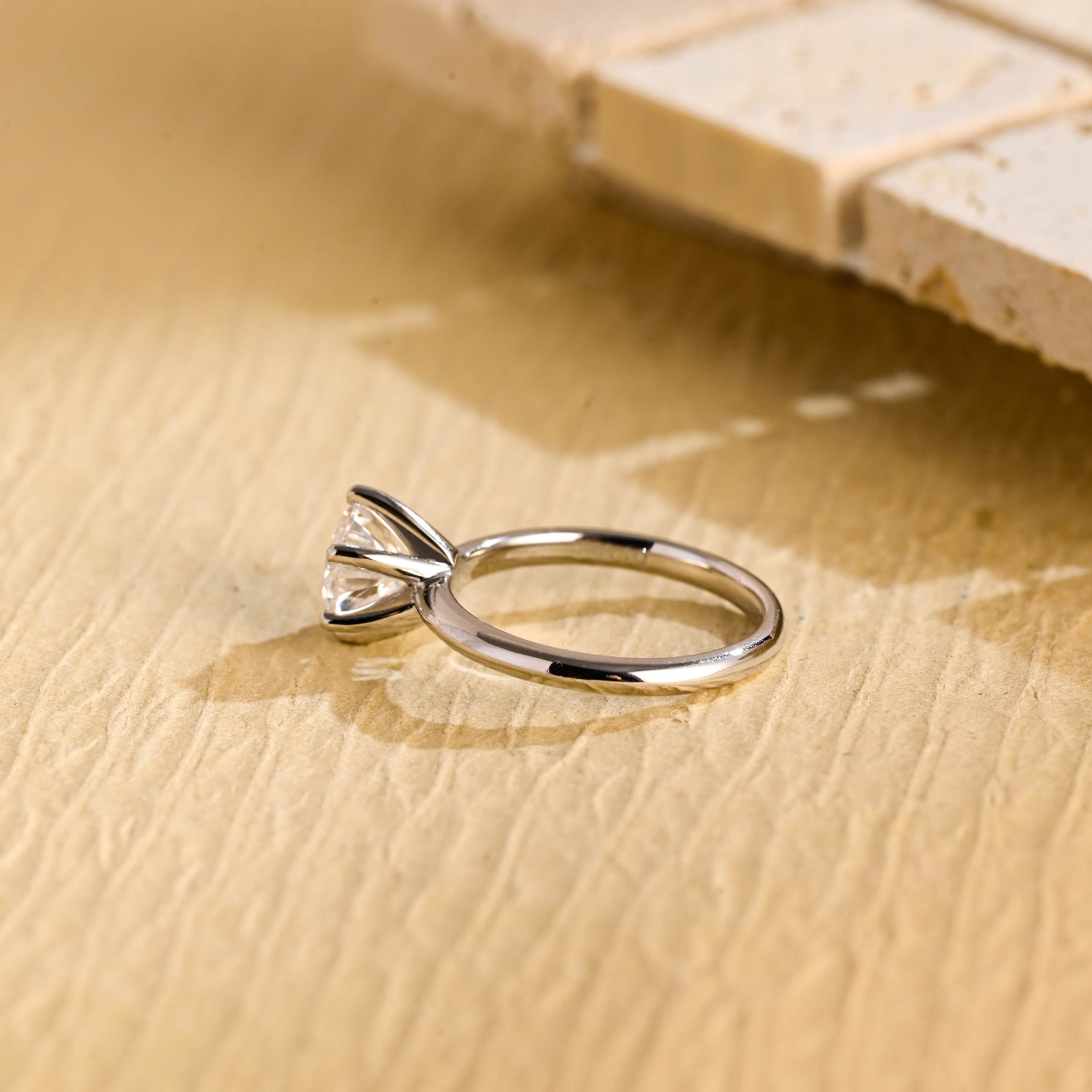 Round Solitaire Moissanite Ring
