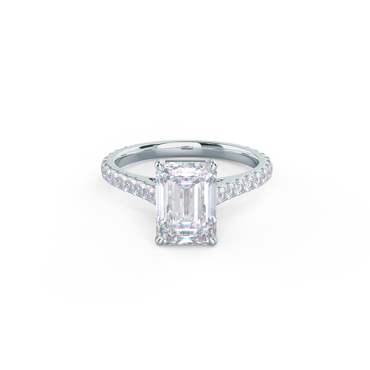 Moissanite diamond emerald cut pendant necklace discounts