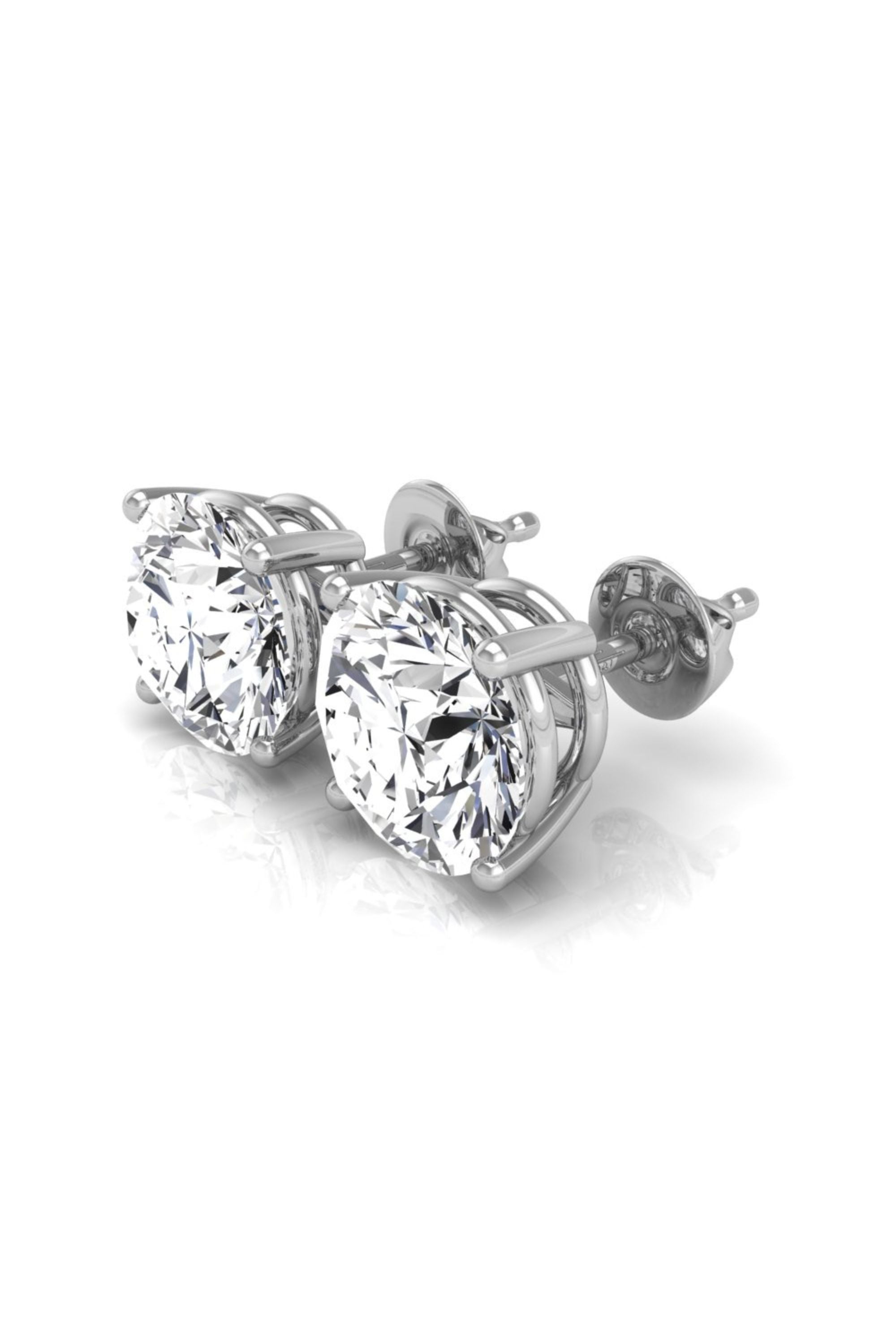 Round Cut Diamond Moissanite Stud Earrings for Her