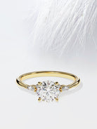 Round Cut Moissanite Cluster Diamond Engagement Ring For Her