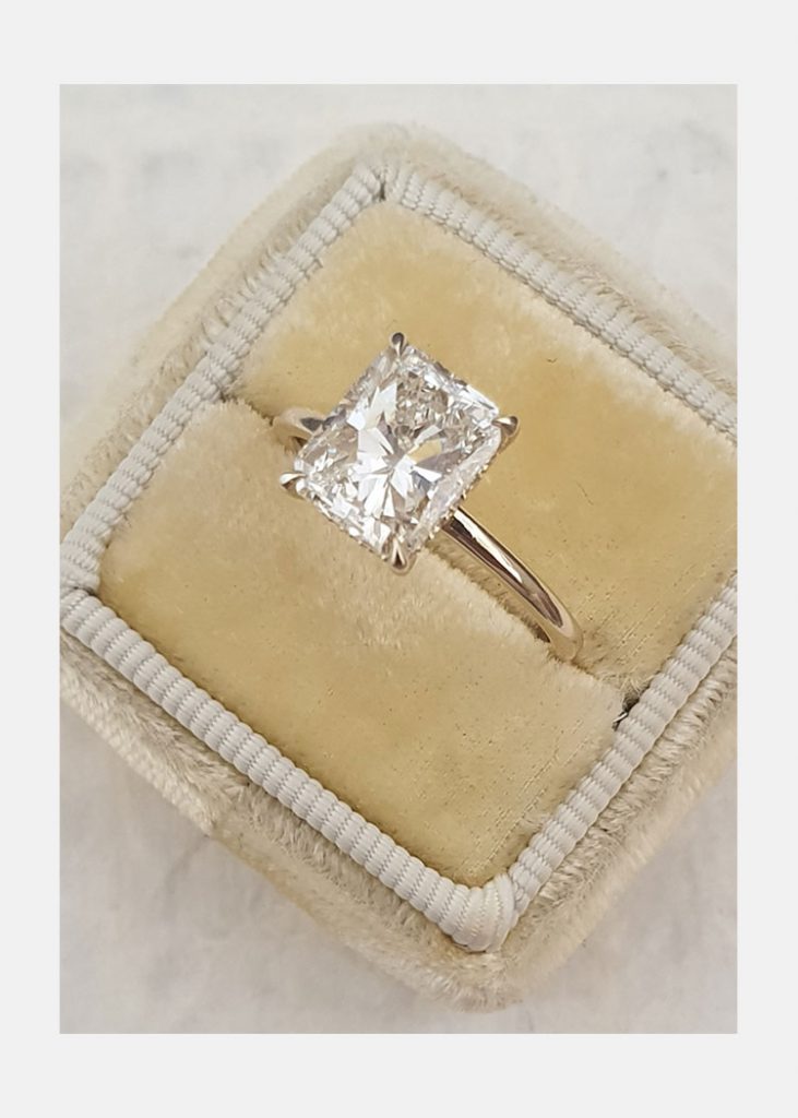 2.0CT Radiant Hidden Halo Moissanite Diamond Engagement Ring For Women