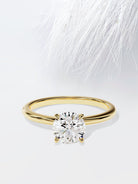 Round Cut Diamond Moissanite Solitaire Engagement Ring For Women