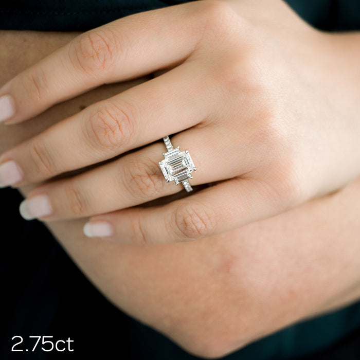 Emerald Cut Moissanite Ring