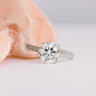 2.50CT Round Brilliant Cut Moissanite Channel Pave Diamond Engagement Ring