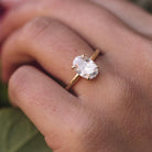 Oval Hidden Halo Moissanite Ring