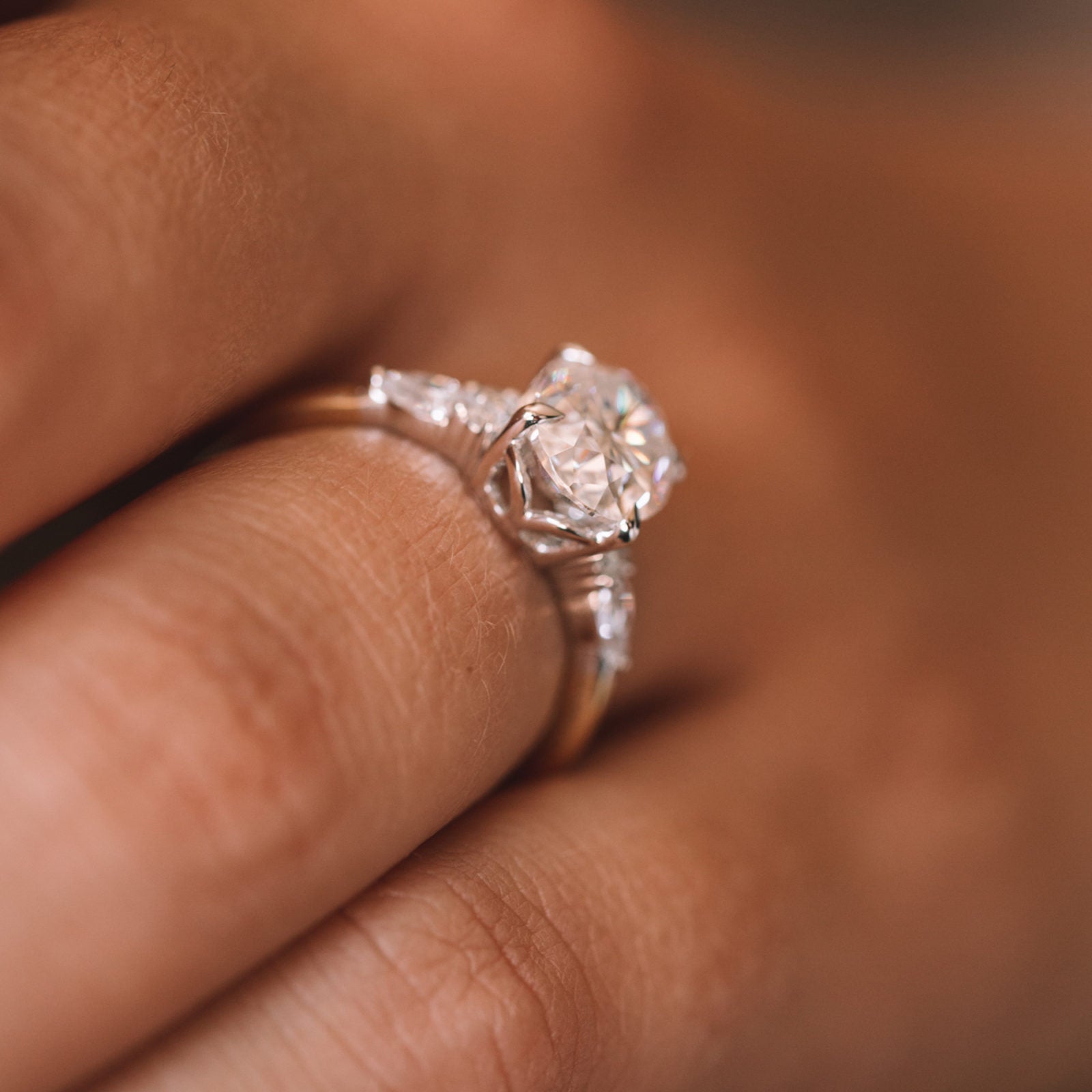 Oval Cluster Engagement Ring