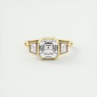 Asscher Cut Moissanite Engagement Ring