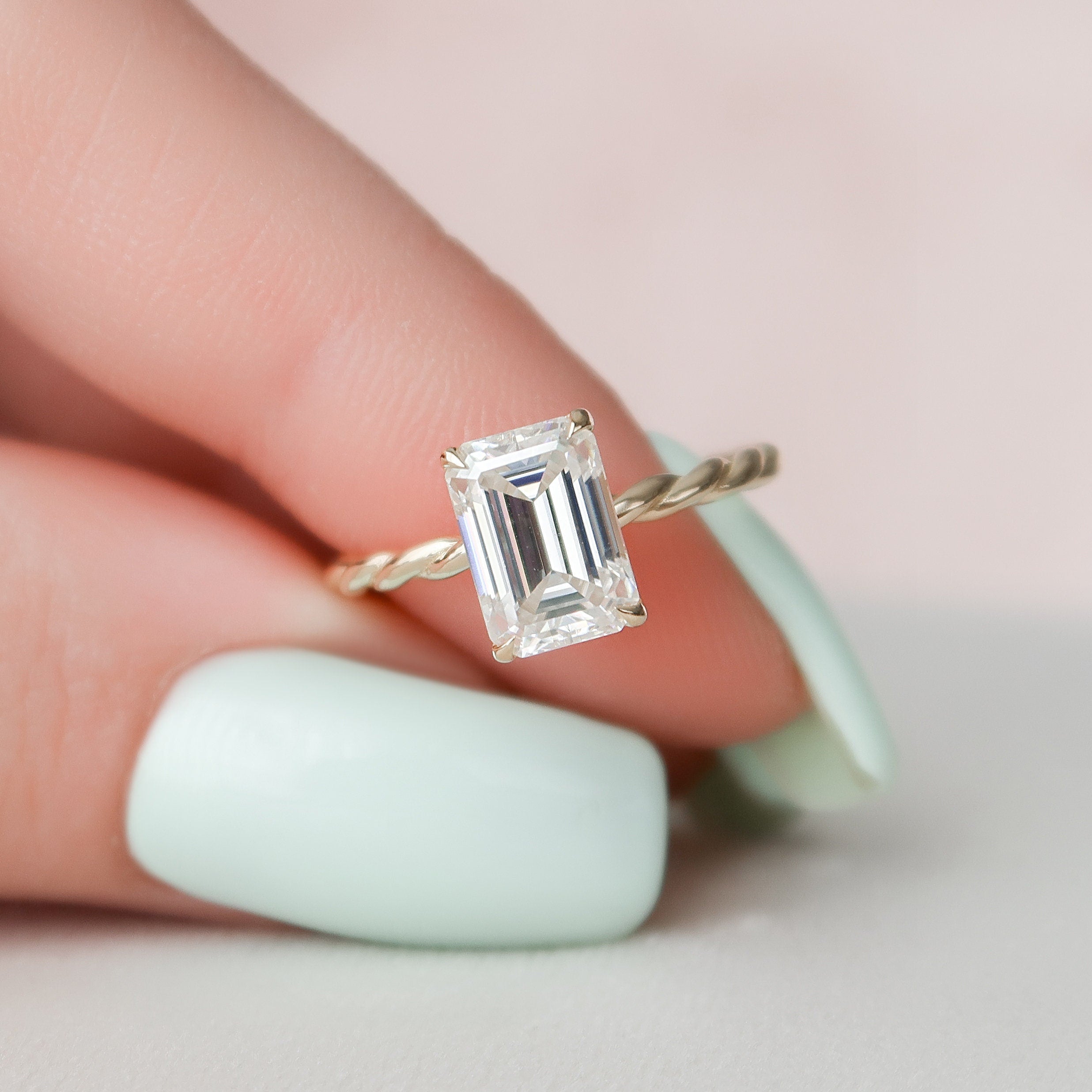 Braided Moissanite Engagement Ring