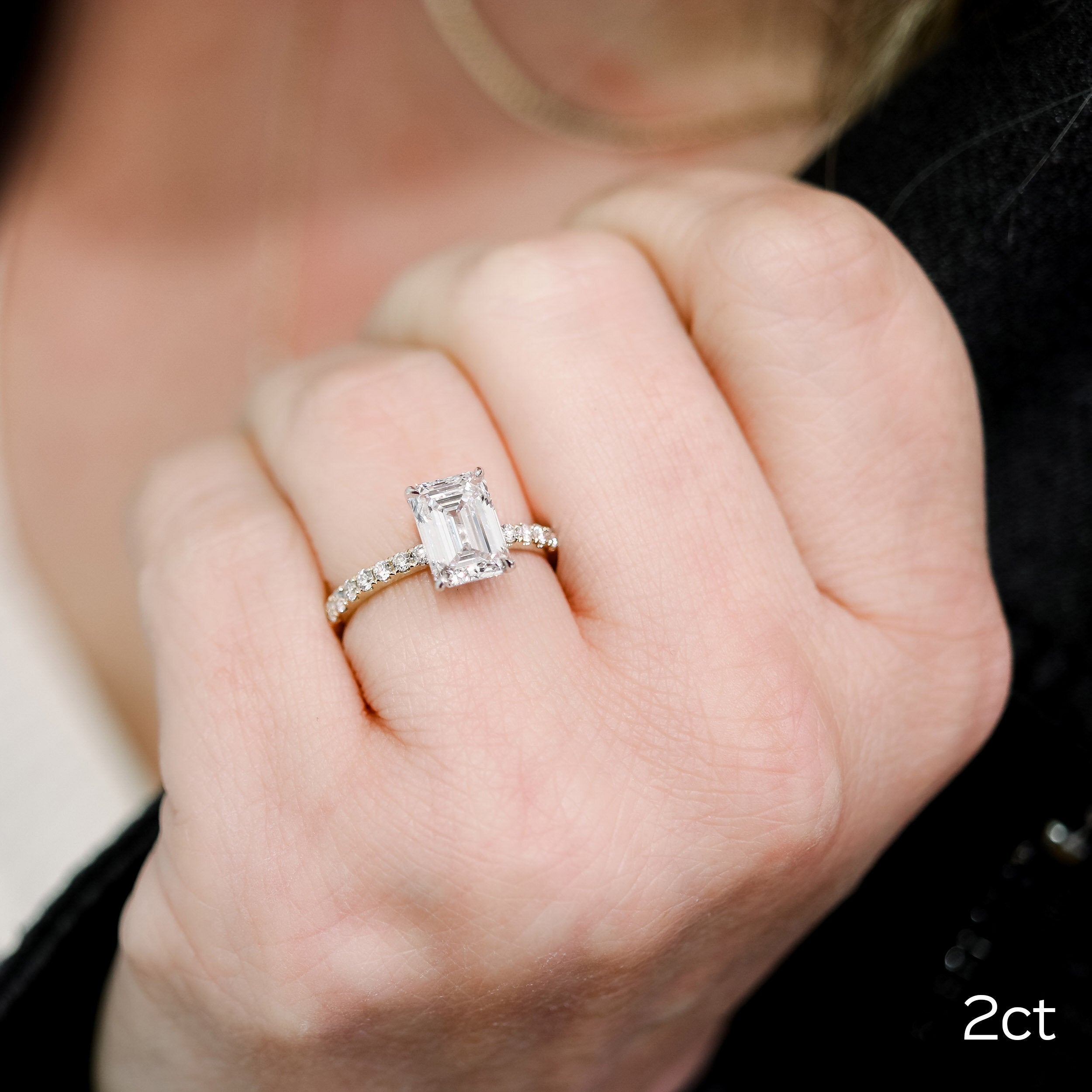 Emerald Cut Moissanite Ring