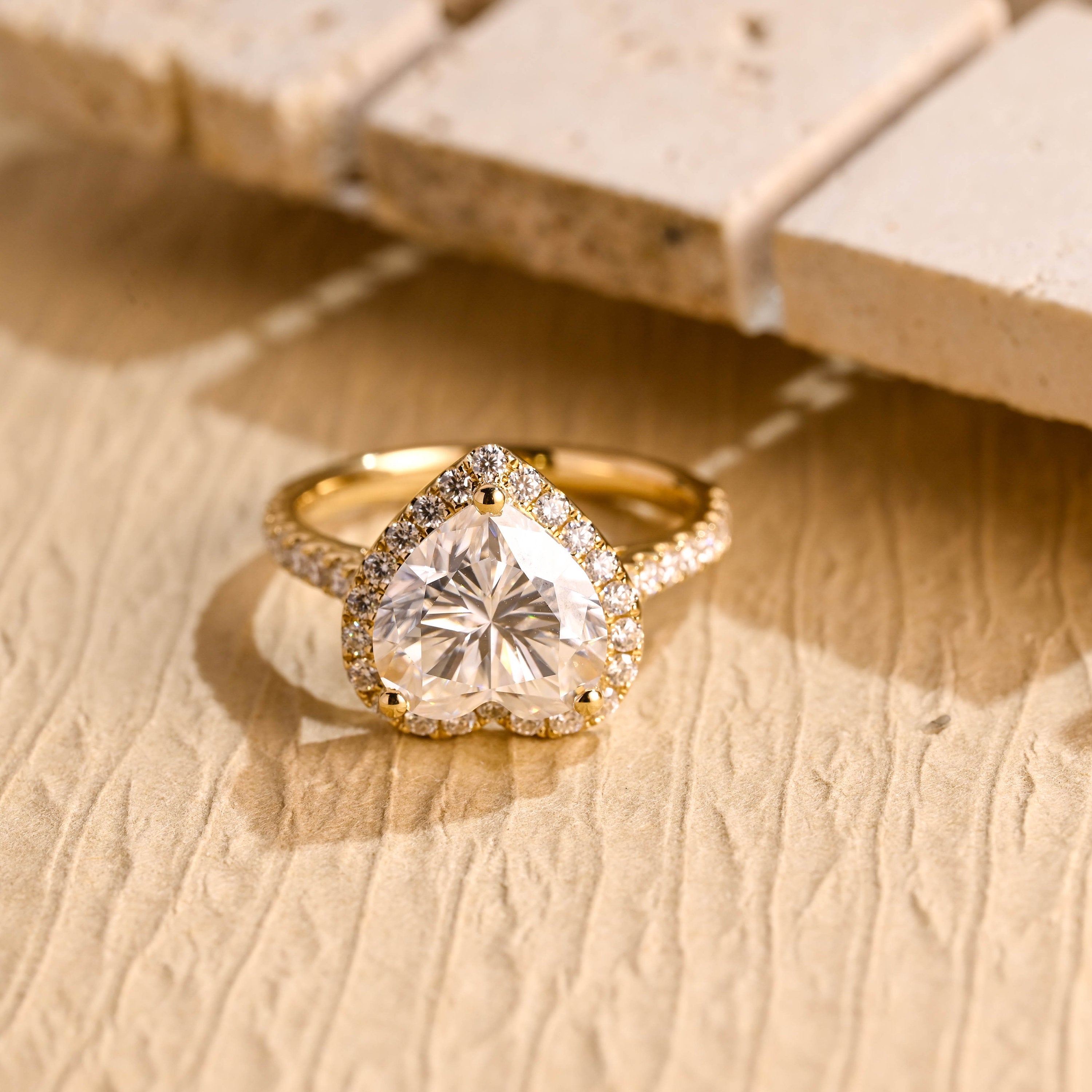 2 Carat Heart Cut Moissanite Ring