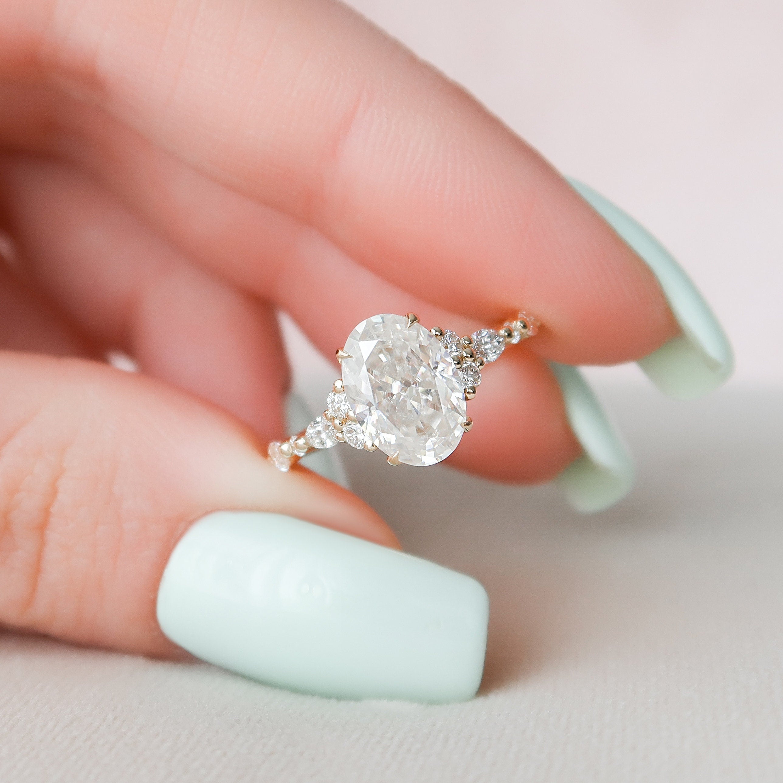 Oval Moissanite Engagement Ring