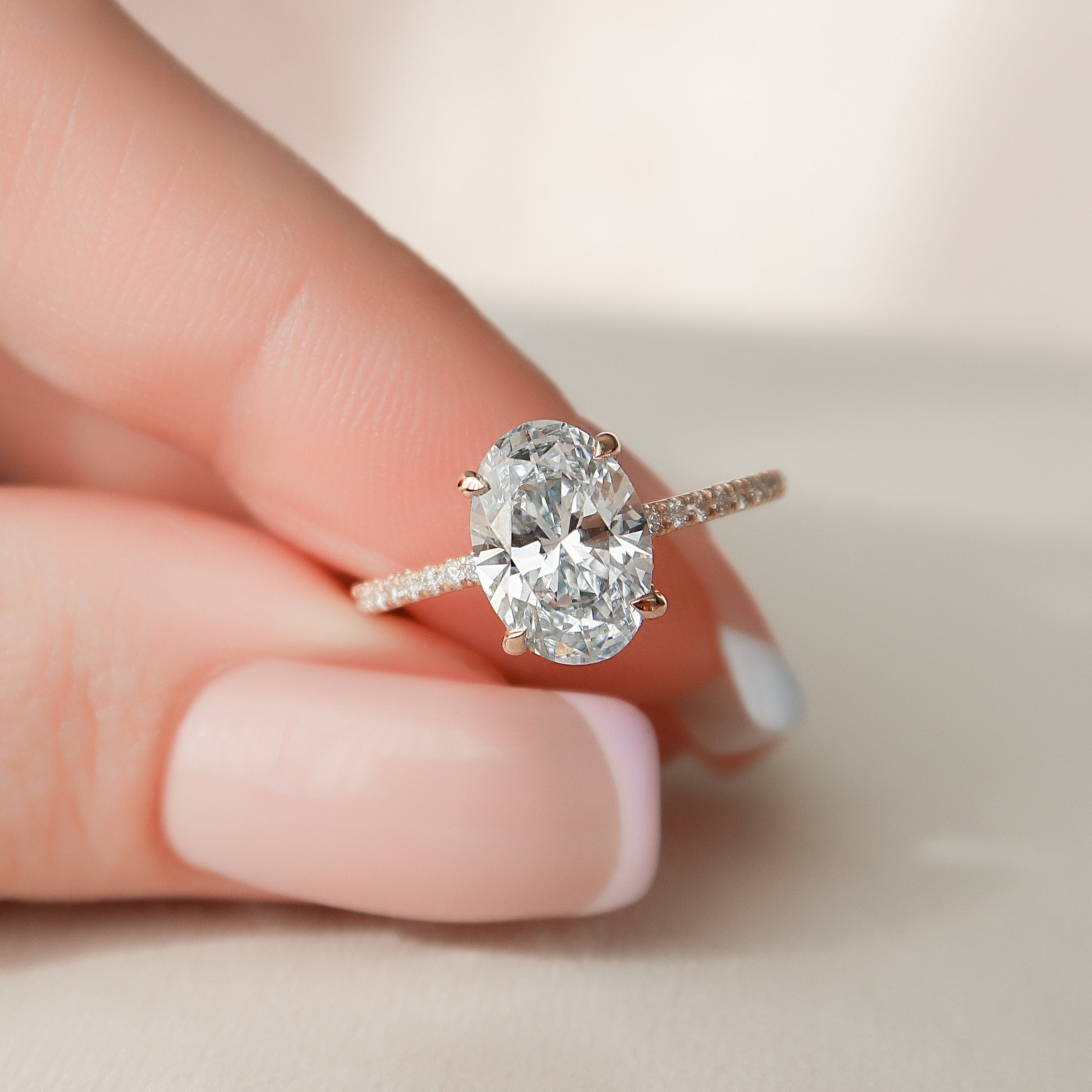 2.0CT Oval Moissanite Ring