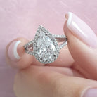 Pear Cut Moissanite Engagement Ring