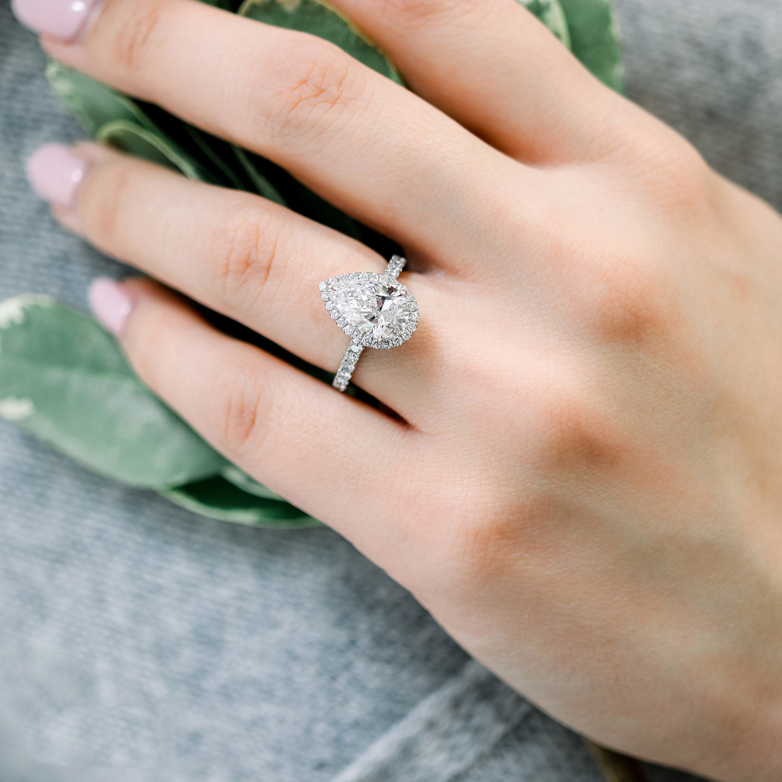 Pear Cut Moissanite Ring