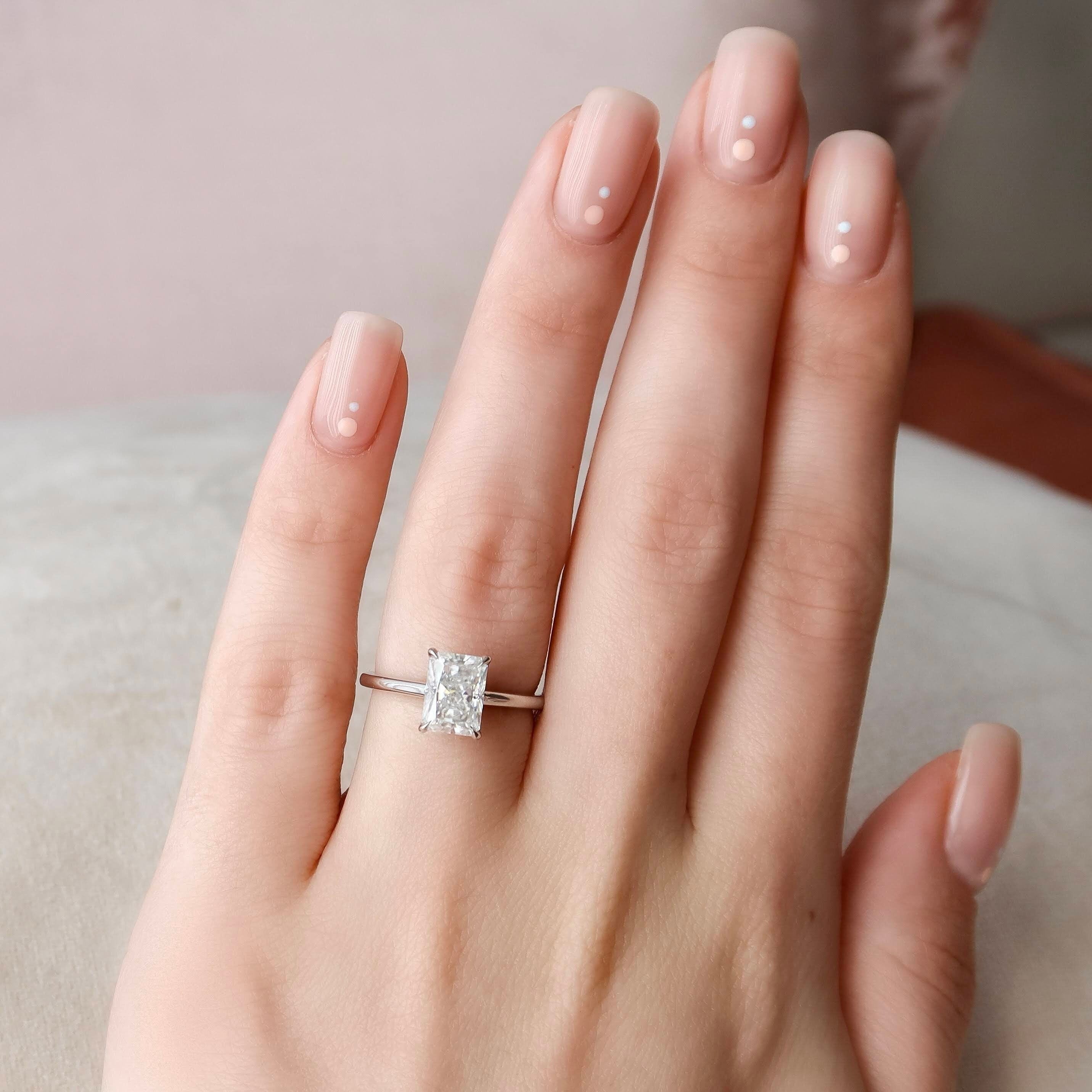 Radiant Cut Moissanite Engagement Ring