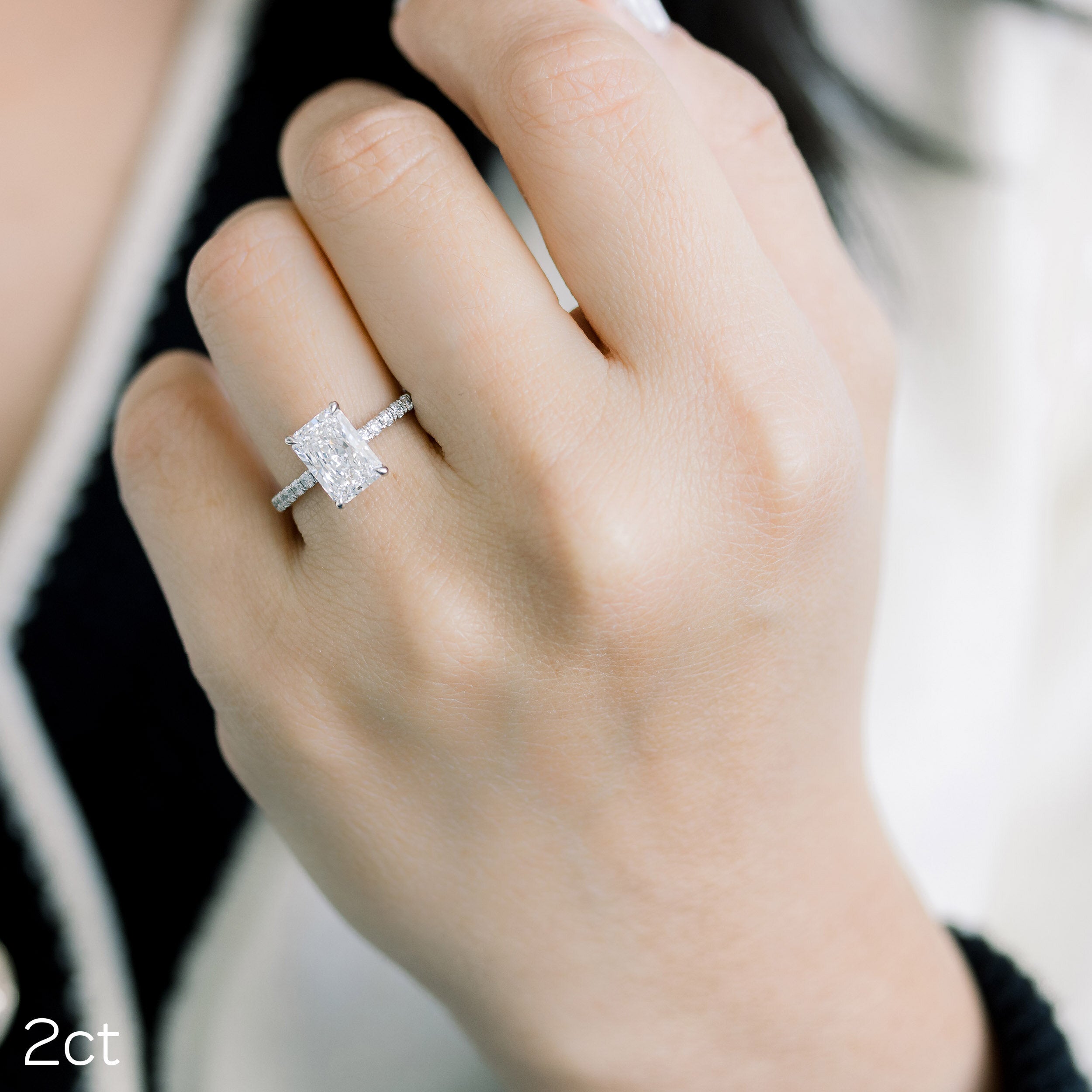 Radiant Cut Moissanite Ring