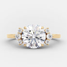 Round Moissanite Cluster Engagement Ring