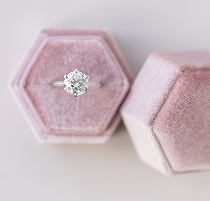 Round Moissanite Engagement Ring