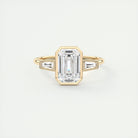 Emerald Cut Moissanite Engagement Ring